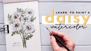 Daisy Art | Beginner Watercolor and Drawing Tutorial
