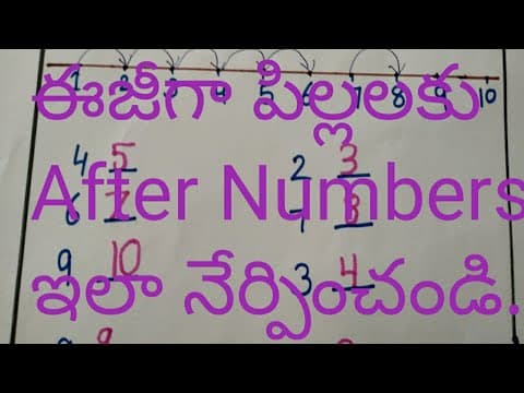 How to teach after number's - for kids - numbers activity - telugu