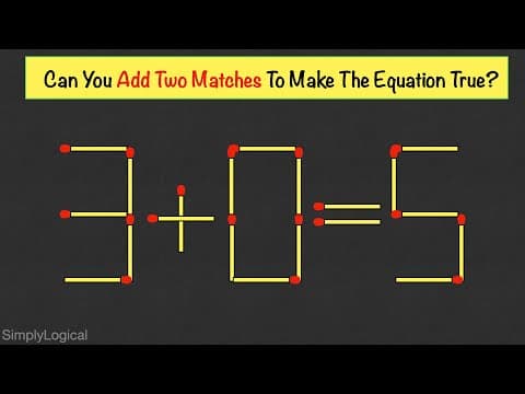 Can you add two matches to make the equation true ? - matchstick puzzles