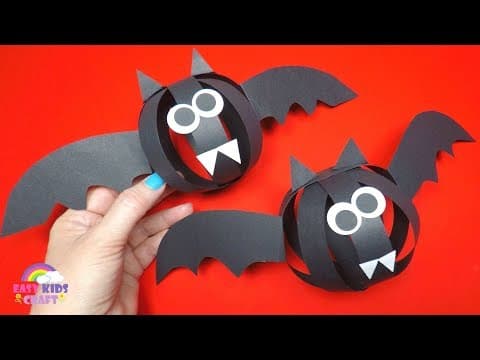 Paper Ball Bat | Halloween Craft Idea