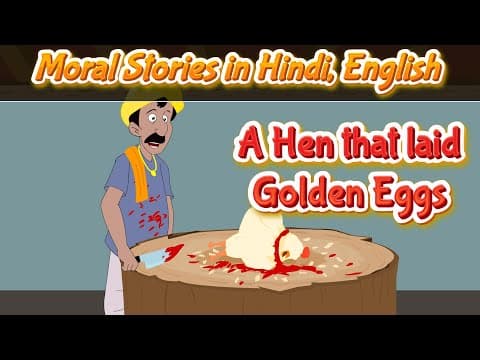 Hen that laid Golden Eggs Story in Hindi and English | Moral Stories in Hindi | Pebbles Hindi