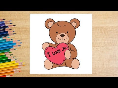 How to draw teddy bear - teddy bear drawing for kids