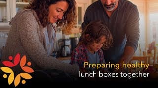 Preparing healthy lunchboxes together
