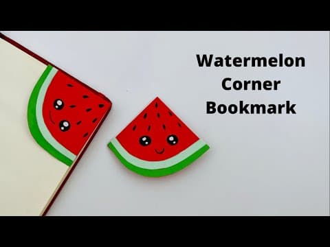 DIY Paper WATERMELON Corner Bookmark!!! Paper Crafts For School / Origami Bookmark / Paper Craft New