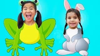 Animal Exercise Song | Jannie and Ellie Sing-Along and Dance to Kids Songs and Nursery Rhymes