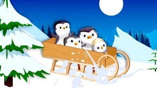 Four Little Penguins Jumping on a Sled | BABY BY DREAMWORKS Nursery Rhymes