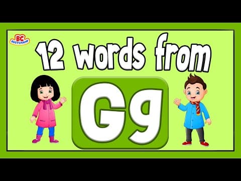 Words That Start With G | Phonics For Toddlers | 12 Words From G | Toddler Learning Video