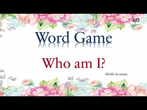 Word puzzle who am i?