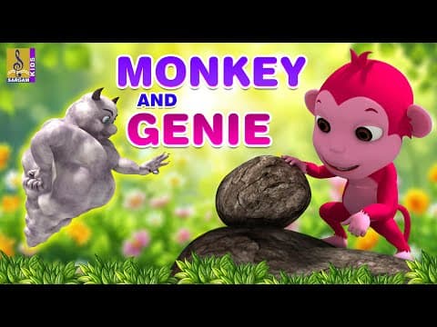 Monkey and Genie | English Cartoon Story | English Cartoon #englishcartoon #cartoon #animalstories