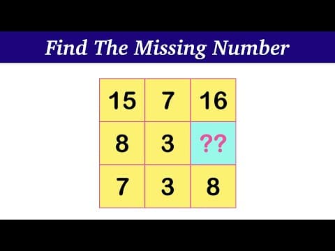 Find the missing number math table puzzle - missing number puzzle