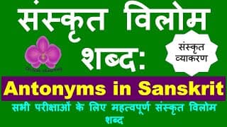 संस्कृत विलोम शब्द: ~ Antonyms in Sanskrit ~ Very important Sanskrit antonyms