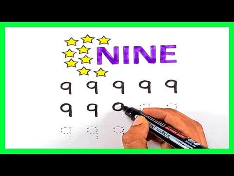 Tracing - how to write numbers - how to write 9 - tracing numbers worksheets