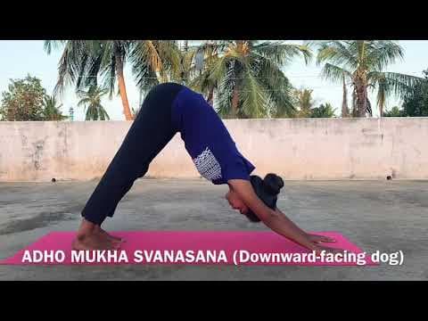 Adho mukha svanasana - downward facing dog pose - how to release stress - benefits - limitations