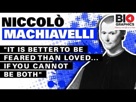 Niccolo machiavelli - it is better to be feared than loved if you cannot be both
