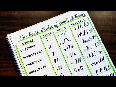 Basic calligraphy strokes - basic strokes of brush lettering - calligraphy for beginners