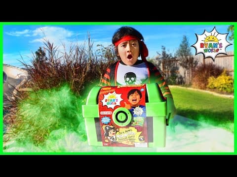 Pirate ryan pretend play hunt for glow in the dark treasure chest!
