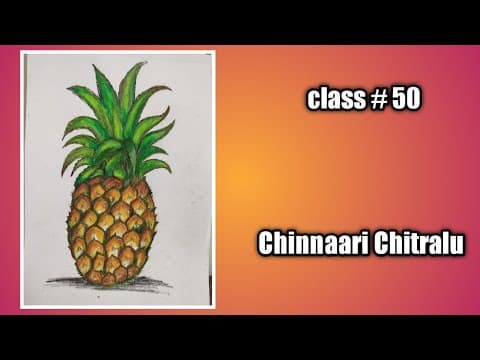 Step by Step drawing||how to draw Fruits|| How to draw a Pineapple