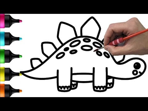 Dinosaur Drawing, Painting and Coloring for Kids, Toddlers