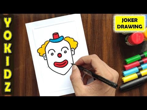 How to draw joker face easy for kids - joker face drawing