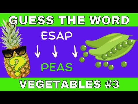 WORD SCRAMBLE GAME - VEGETABLES Quiz 3: Jumbled Letter Puzzle.