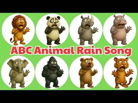 Animal ABC Song 🌧️🐘🐯 Animals Run from Hailstorm Disaster | Fun Learning with Meow Meow TV 🎶