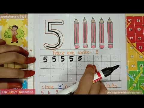 Maths - Number Worksheets - 4 , 5 & 6 (Telugu) | LKG & Nursery Kids | Sowjanya Pre-Primary Classes