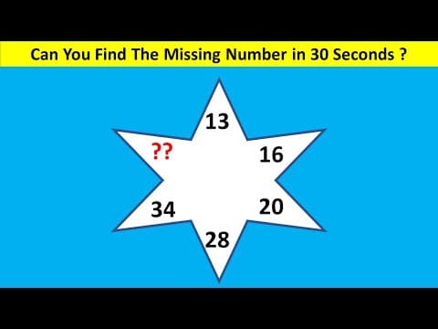 Reasoning - can you find the missing number in 30 seconds ? - star shape missing number