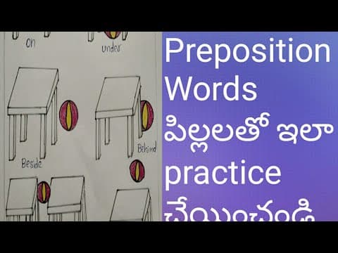 What is prepositions - how to teach prepositions for kids - preposition words - telugu