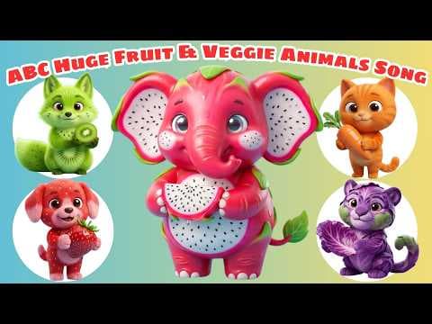 ABC Animals Eat Fruits & Veggies ππ₯ Tiny to Giant Song ππ¦ | Learn Alphabet for Kids