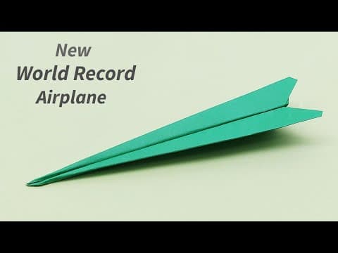 New World Record Paper Airplane Tutorial
