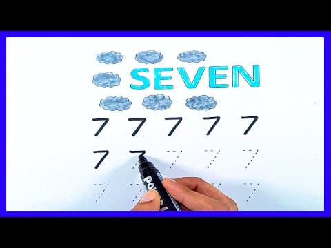 Tracing - how to write numbers - how to write 7 - tracing numbers worksheets