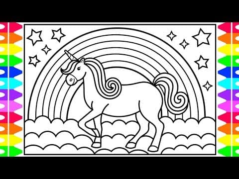How to draw a unicorn for kids - unicorn drawing for kids - unicorn coloring pages for kids