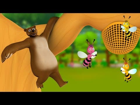 The Bear and The Queen Bee Telugu Story - ఎలుగుబంటి మరియు రాణి తేనెటీగ నీతి కధ Animated Kids Tales