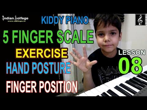 5 Finger Scale Exercises for Kids and Beginners|Lesson 8|Hand Posture|Finger Position