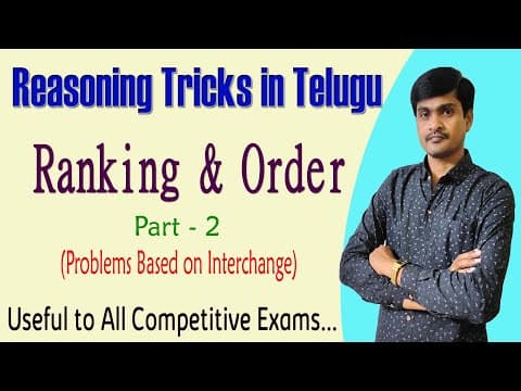 Order & ranking - part - 2 -reasoning tricks - useful to all exams
