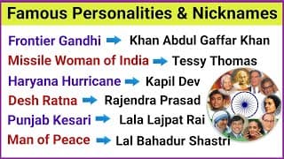 Famous Personalities of India | GK Questions and Answers | Famous Personalities Quiz