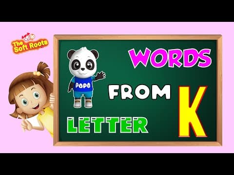 Kids learning - words from letter k - words start with letter k - kids vocabulary words