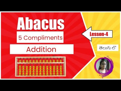 5 compliments single digit addition | Simple Addition in Abacus