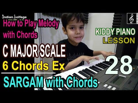 C Major Scale and 6 Family Chords| How to Practice Scale with Chords| Lesson 28