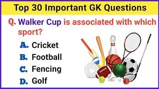 Top 30 India GK Questions | GK Questions and Answers | Important GK Questions & Answers