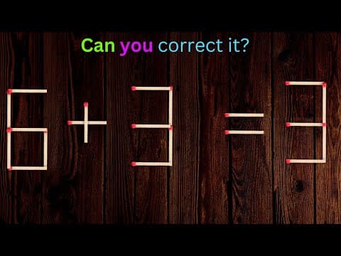 move only 1 stick to make the equation correct #puzzle #matchstick #math #puzzlegames #mathtricks