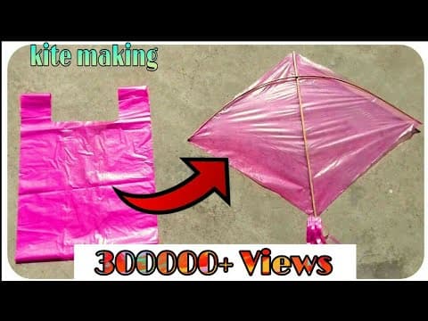 how to make kite at home ; how to make kite with plastic or news paper ; uttrayan kite making