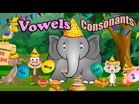Children's vowels consonants and rhyming words abc alphabet songs phonics cvc words