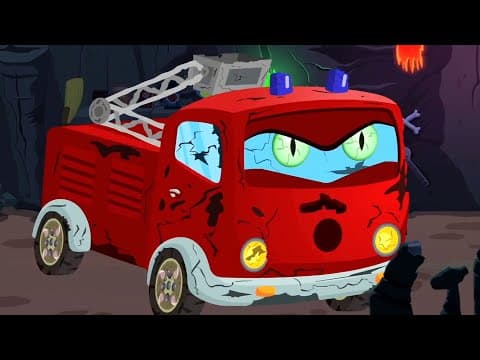 Scary Fire Truck, Halloween Car Cartoon Video For Kids