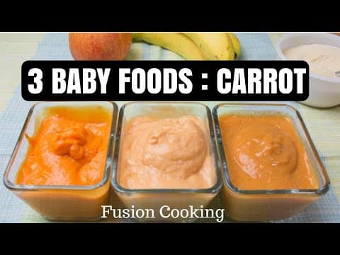 Baby Carrot Puree 3 Ways | Carrot Purees For Baby | Easy Baby Purees With Carrot