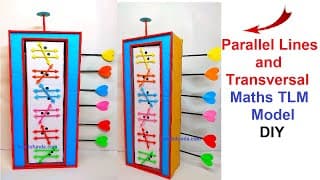 parallel lines and a transversal maths TLM model - diy - easy steps