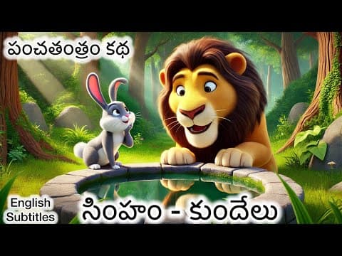 Telugu Stories | సింహం - కుందేలు | Panchatantra Stories | Indian Folktales | Stories for Family