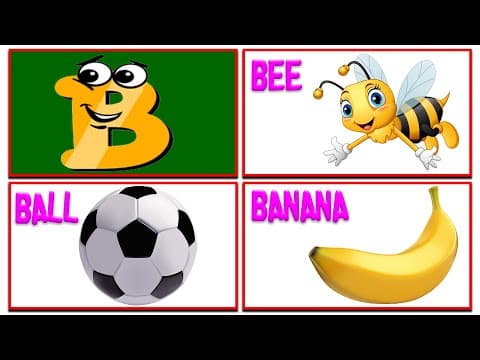 Kids Learning-Learn Letter B-Words From B-ABC Flashcards-Kids A to Z