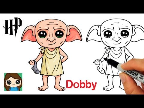 How to draw dobby house elf - harry potter