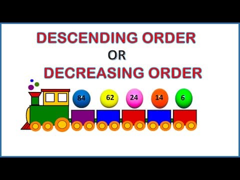 Descending Order | Maths Concept for Kids| Arrange the Numbers in their Decreasing Order